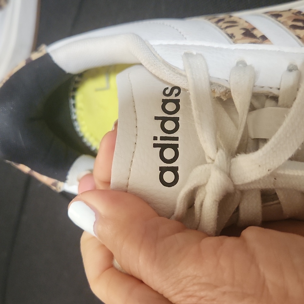 Adidas Women's White Sneakers with Leopard Print - Picture 2 of 4